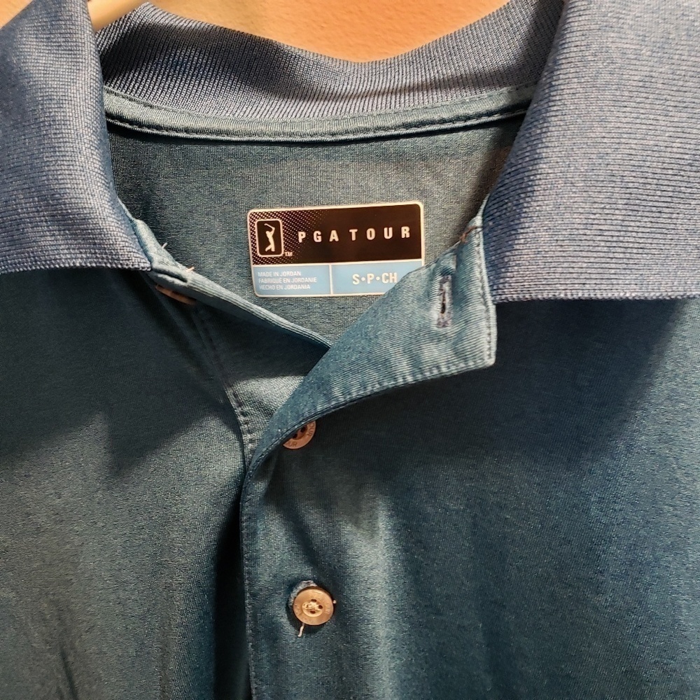 PGA Tour Men's Blue Polo - Picture 3 of 4